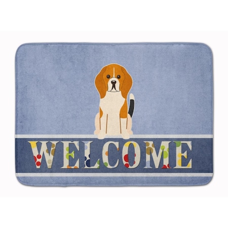 Carolines Treasures Beagle Tricolor Welcome Machine Washable Memory Foam Mat BB5621RUG